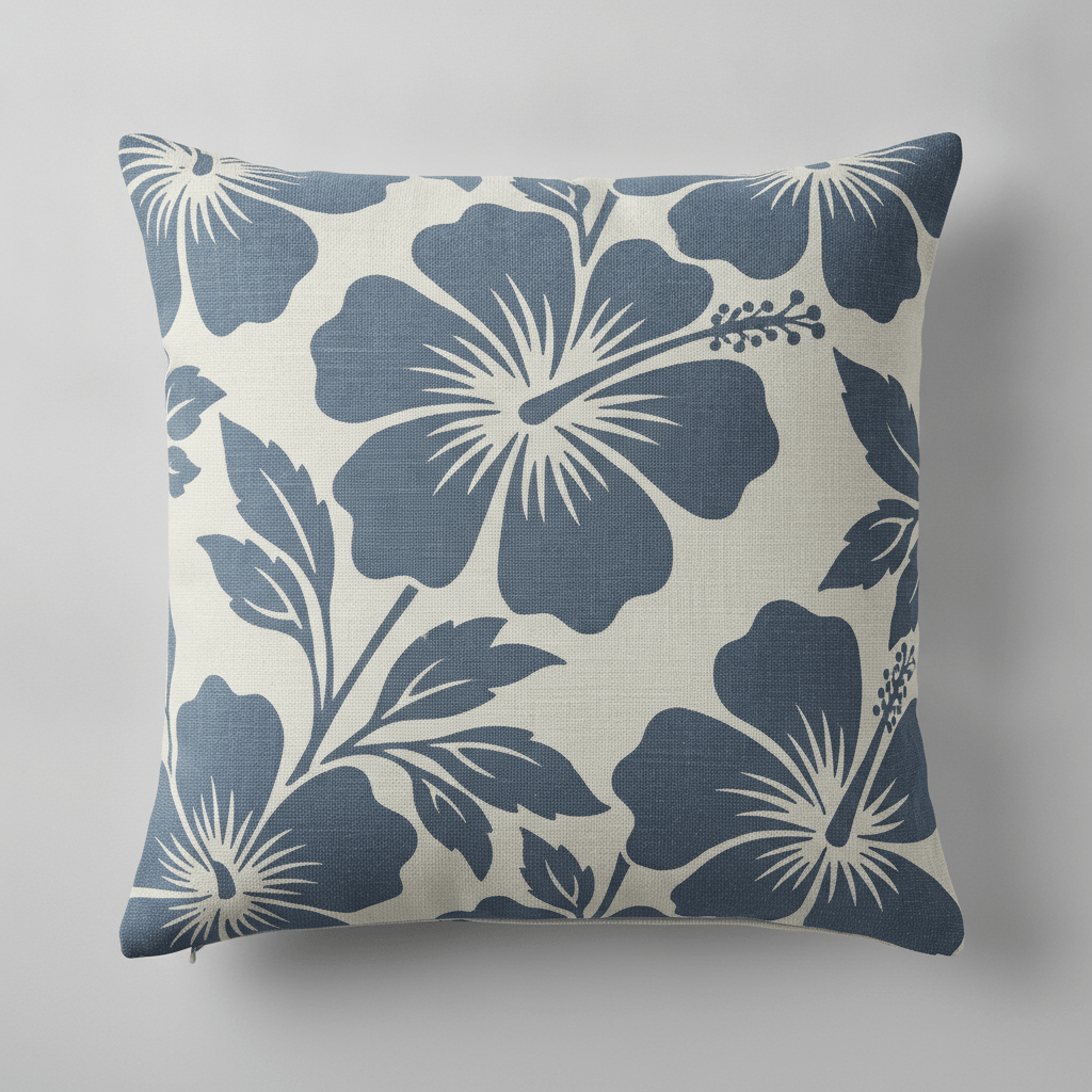 Hibiscus cushion cover